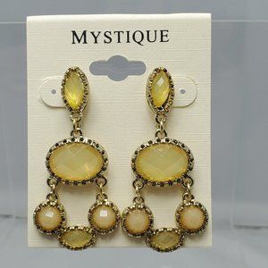 Mystique gold champagne dangle pierced earring